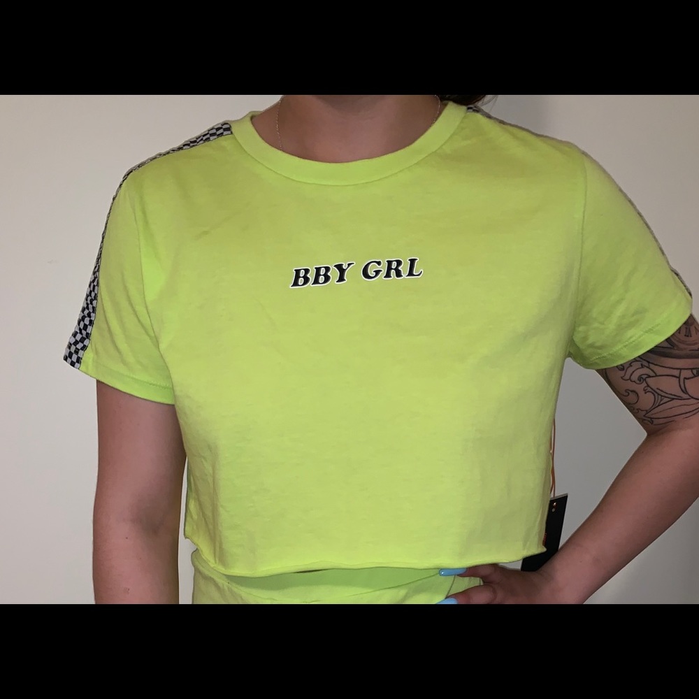 Forever 21 neon yellow set